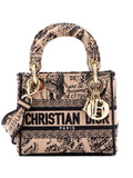 Christian Dior Lady D-Lite Bag Embroidered Canvas Mini