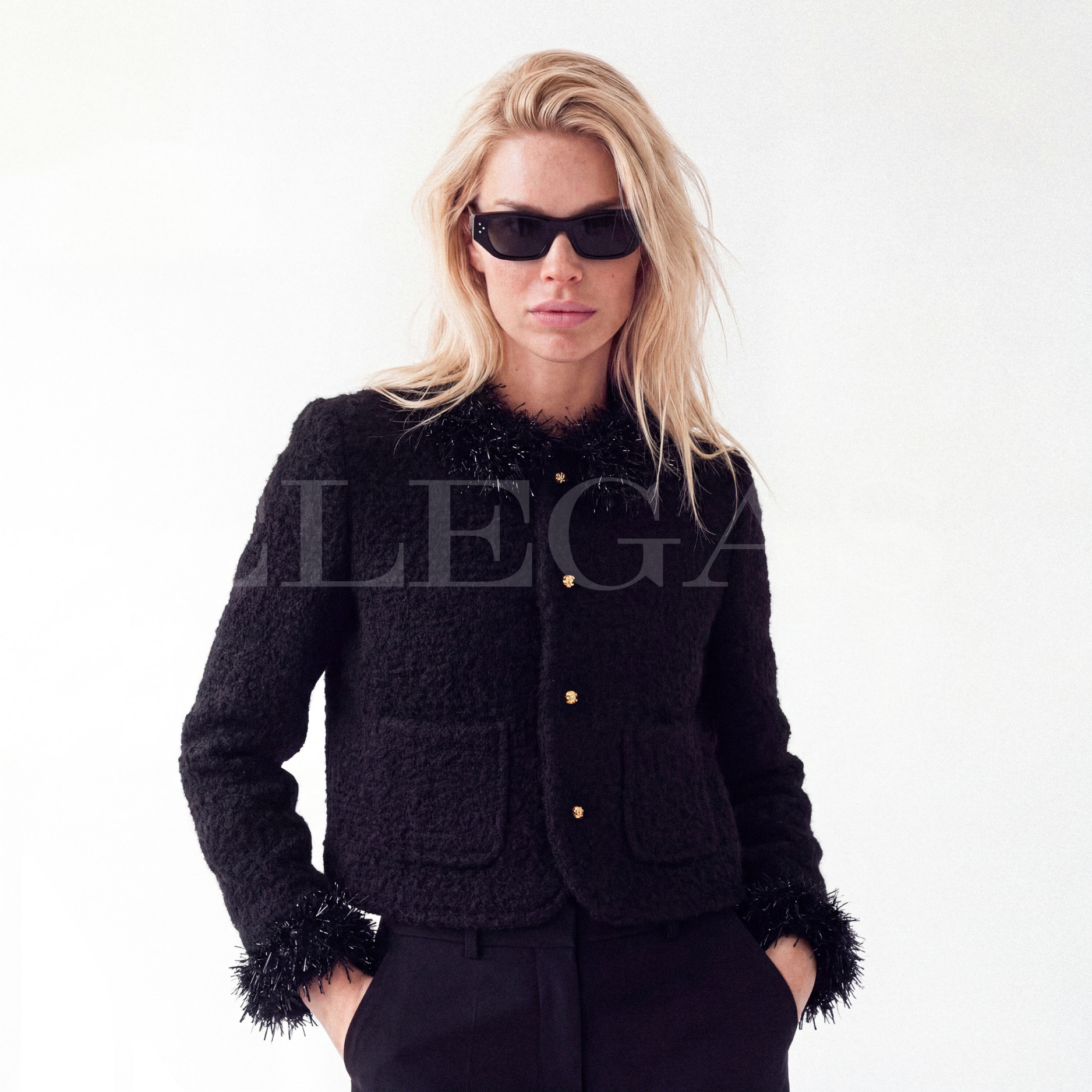 Celine Chelsea Jacket IN Cashmere and Wool Natté