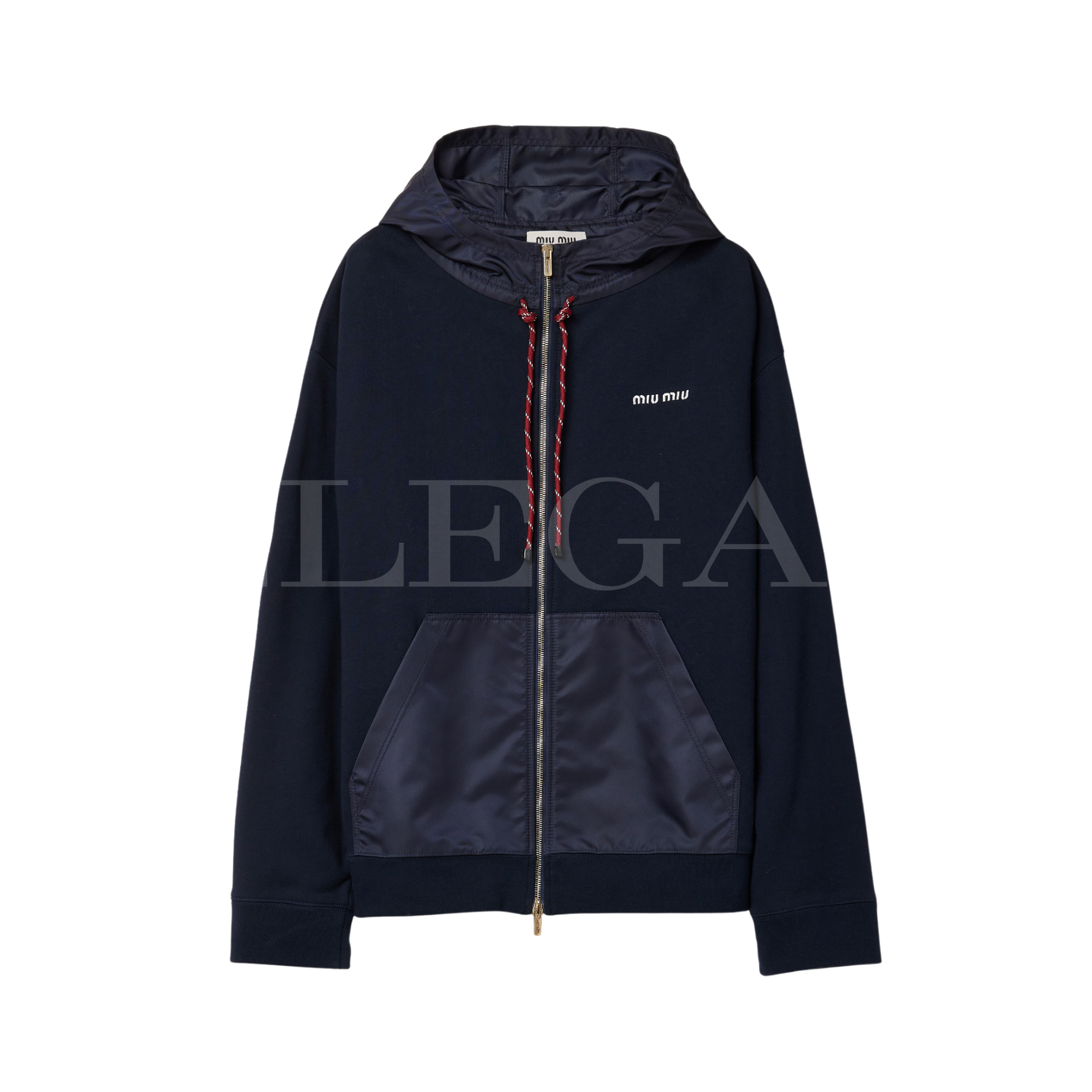 Miu Miu Cotton Fleece Zipper Hoodie