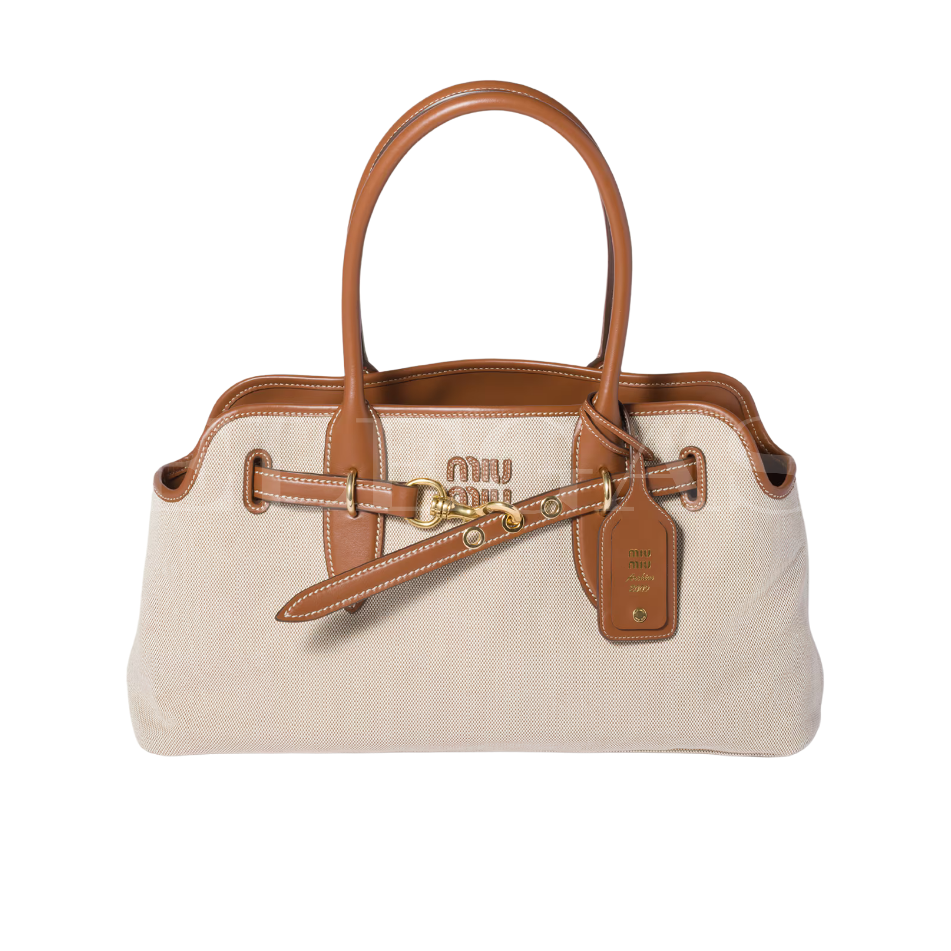 Miu Miu Aventure Canvas and Leather Bag