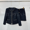 Chanel Style Tweed Jacket & Skirt Set