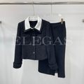 Chanel Collar Detail Tweed Jacket & Skirt Set