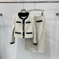 Chanel Contrast Trim Tweed Jacket & Skirt Set