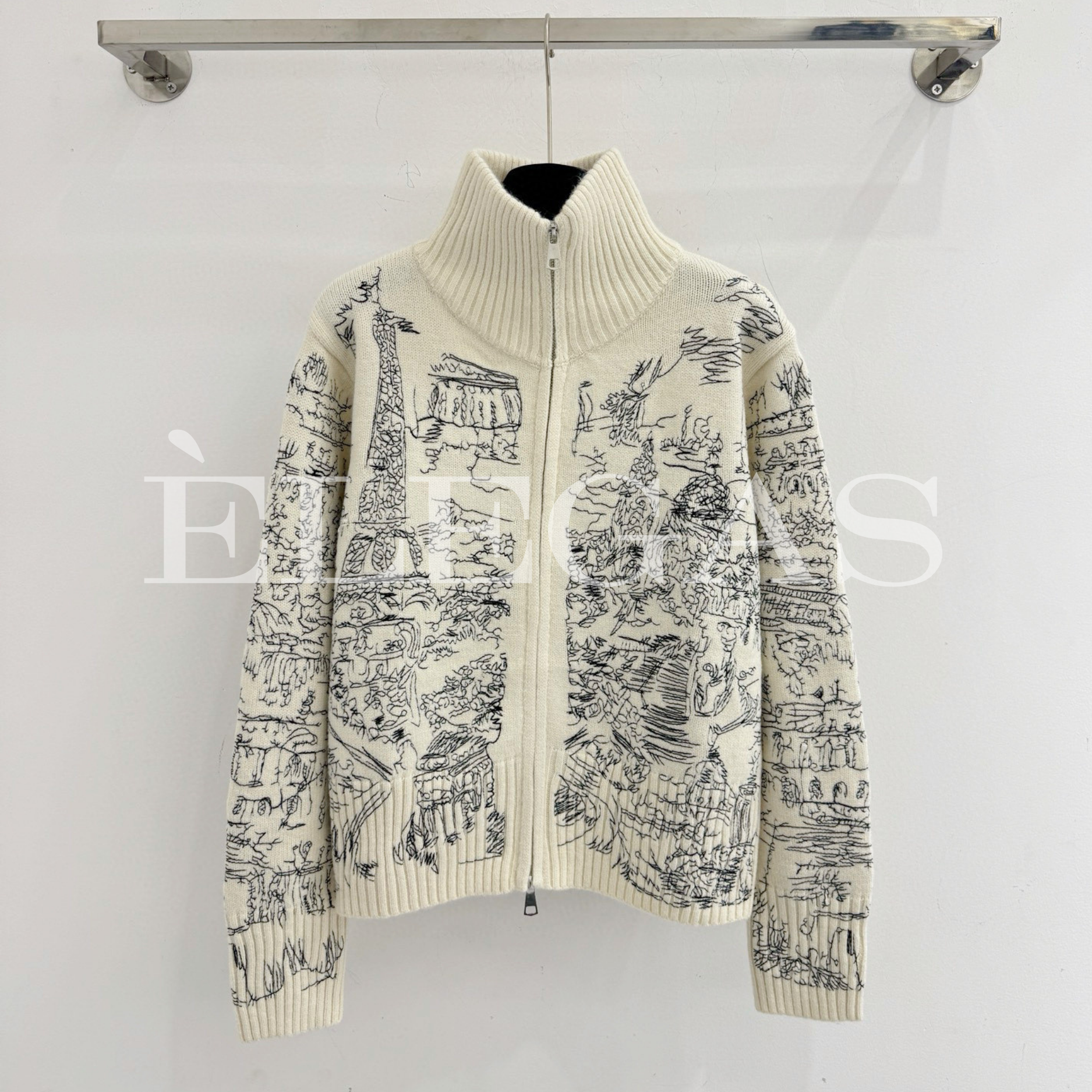 Dior Printed Zip Knit Sweater