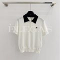 Celine Logo Knit Polo Top