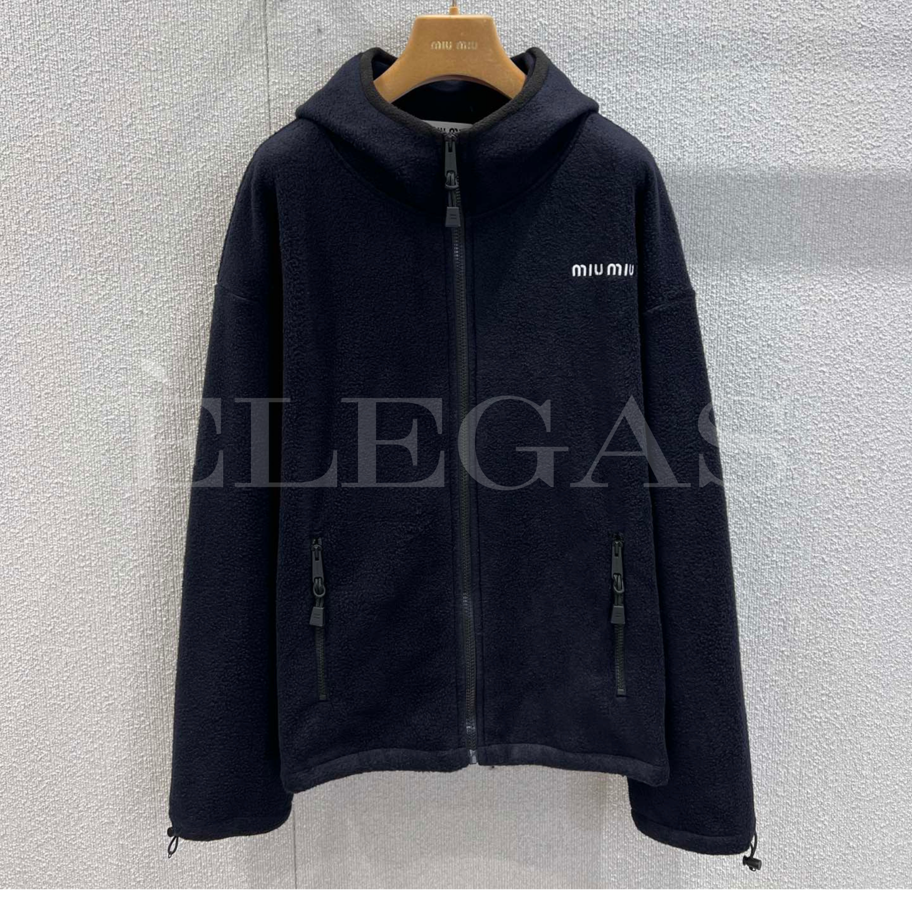 Miu Miu Logo Zip Hoodie Jacket