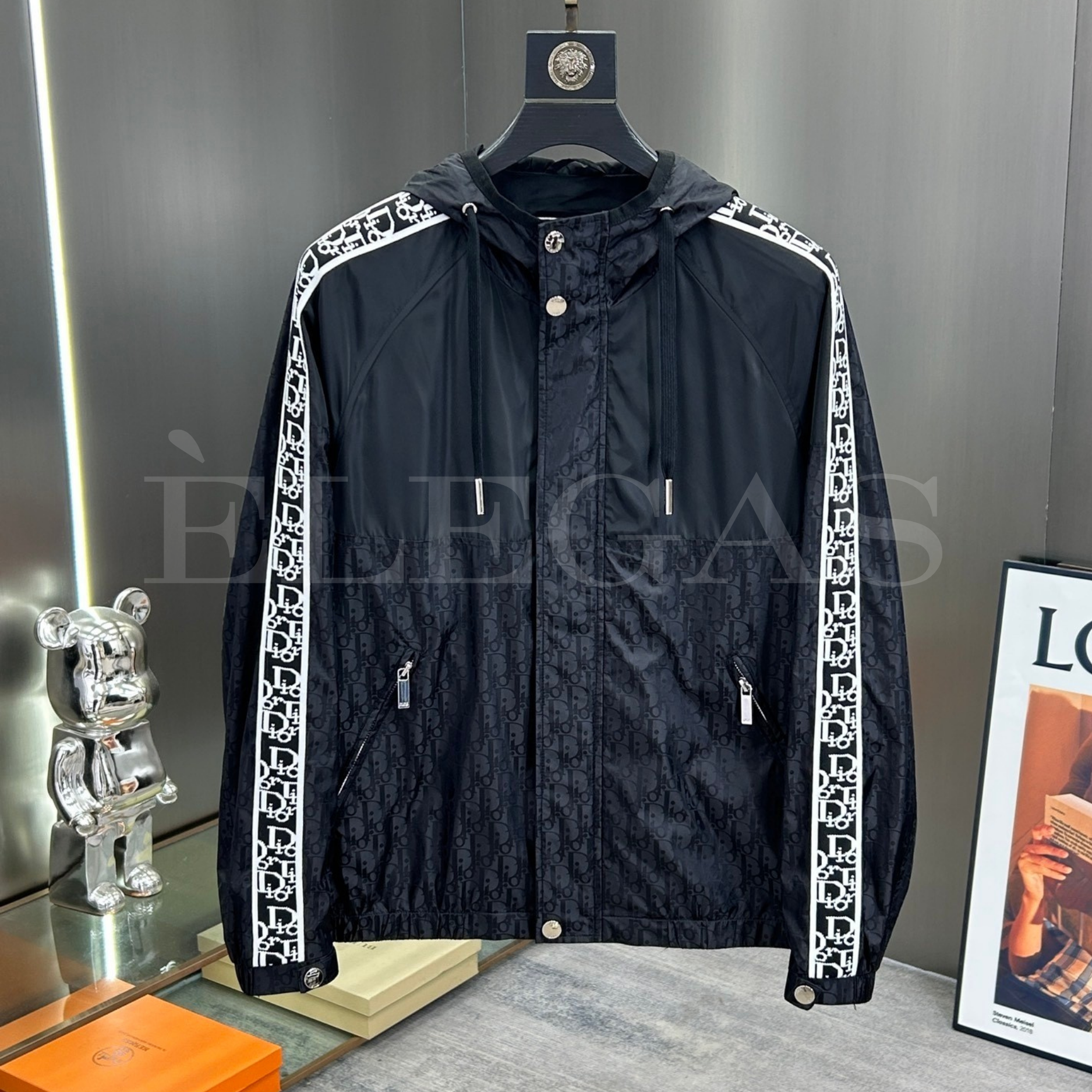 Dior Oblique Logo Tape Hooded Jacket