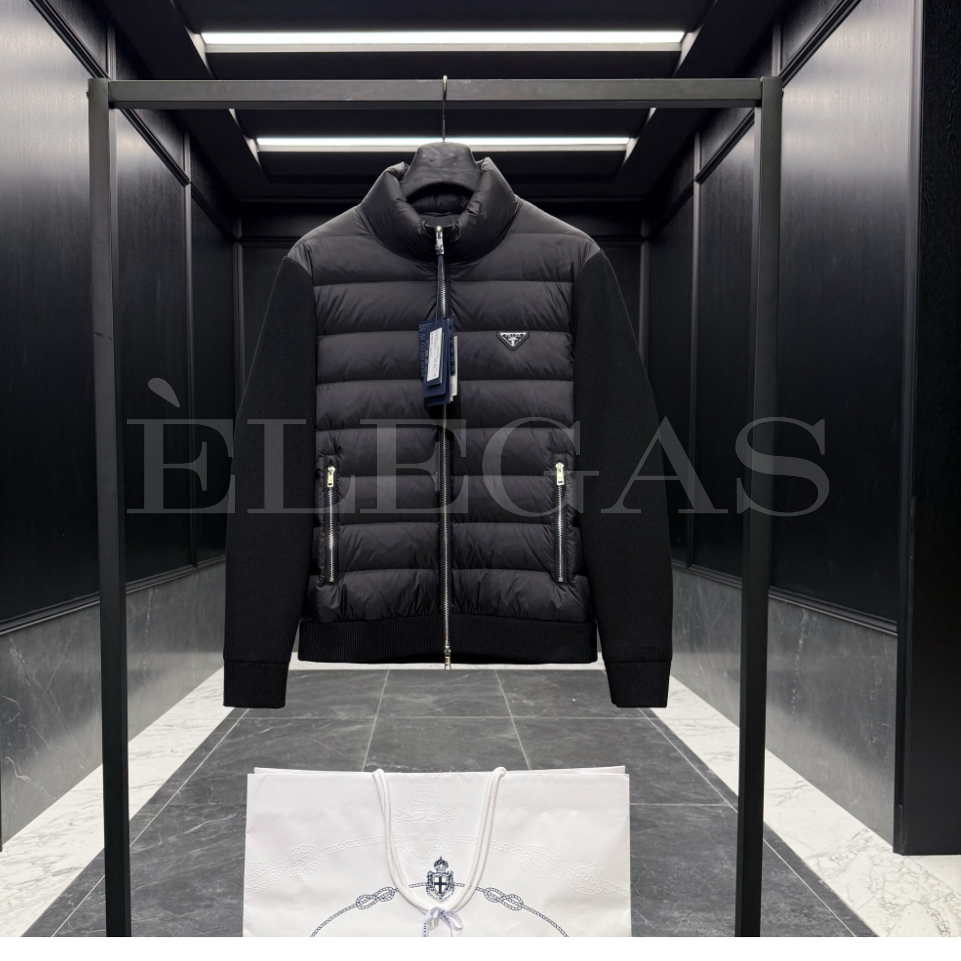 Prada Quilted Zip-Up Down Jacket