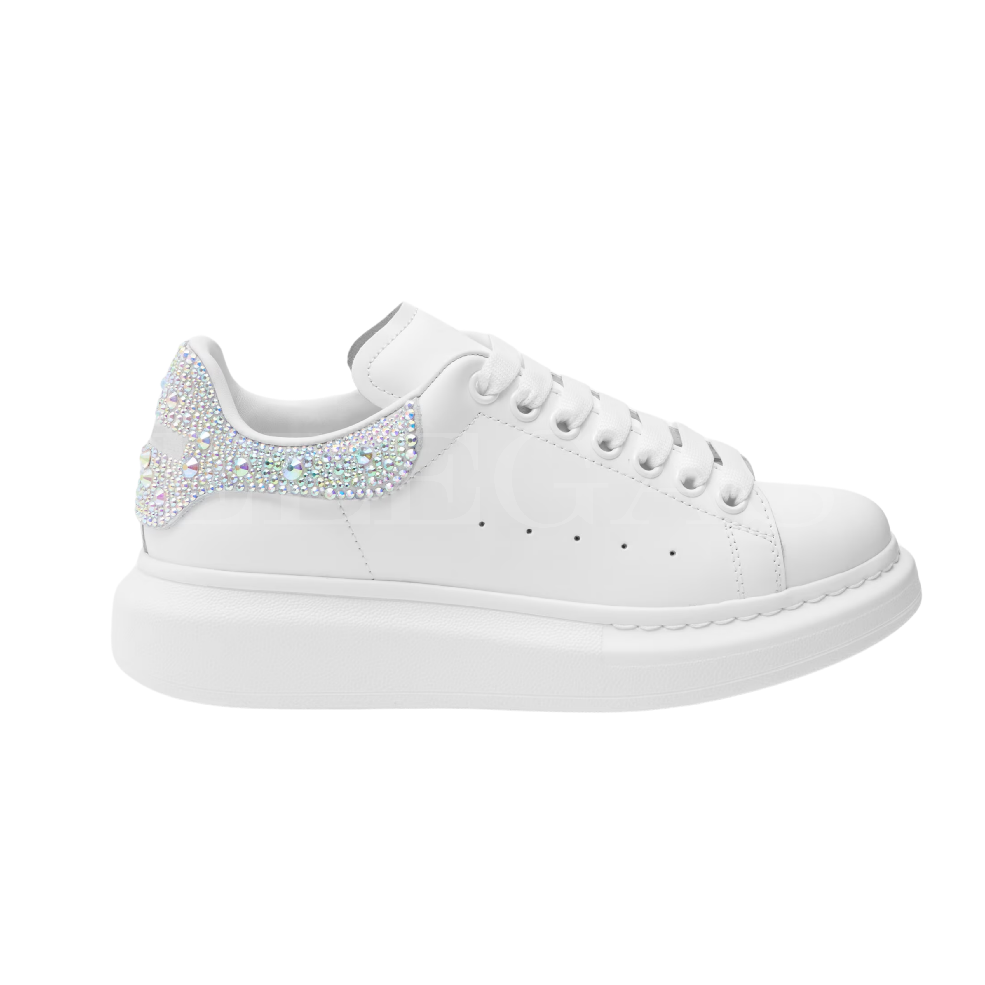 Alexander McQueen Oversized Sneaker in White/Silver